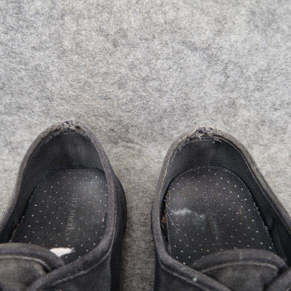 City Sneaks Shoes Womens 6 Casual Sneakers Black Canvas Lace Up Trainers - Picture 3 of 11